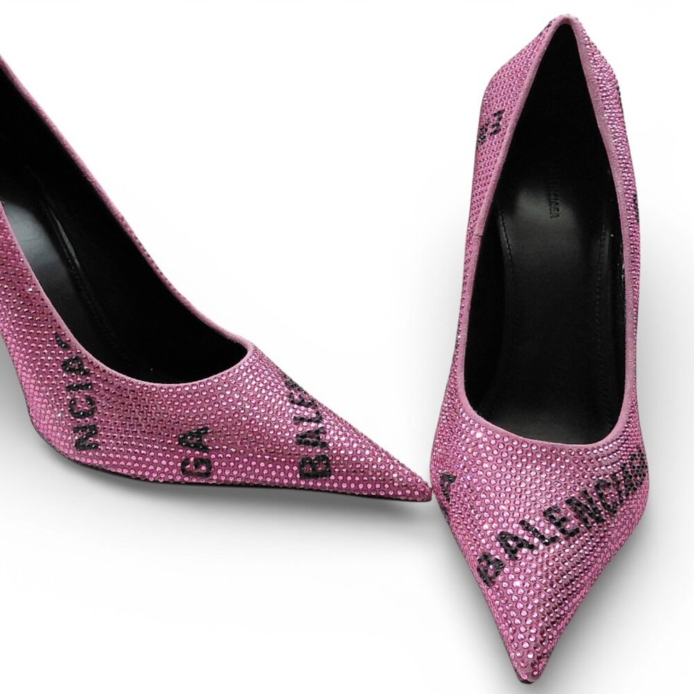 Balenciaga Womens Square Knife Embellished Pink Pumps Size EU 37 (0589) - Picture 2 of 16